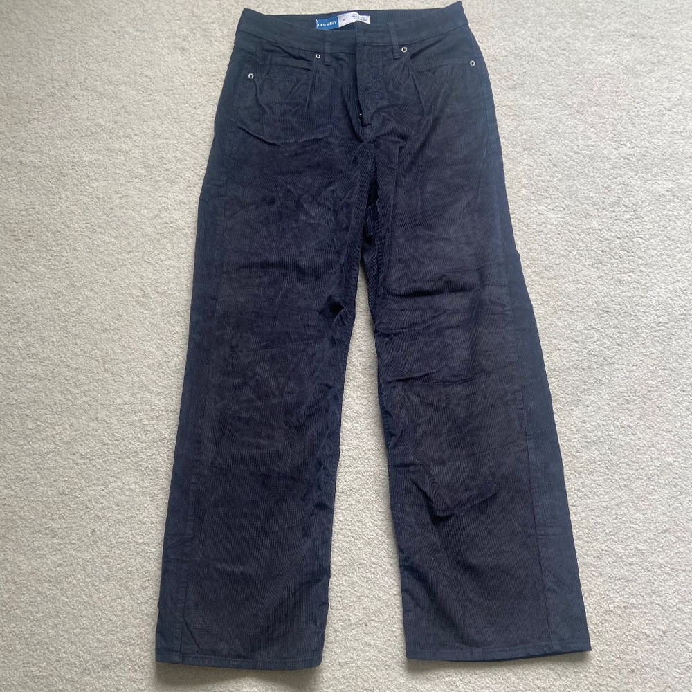 Old Navy Black Wide-Leg Corduroy Pants
